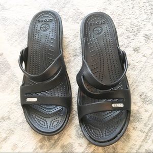 Crocs Black Sandals 8